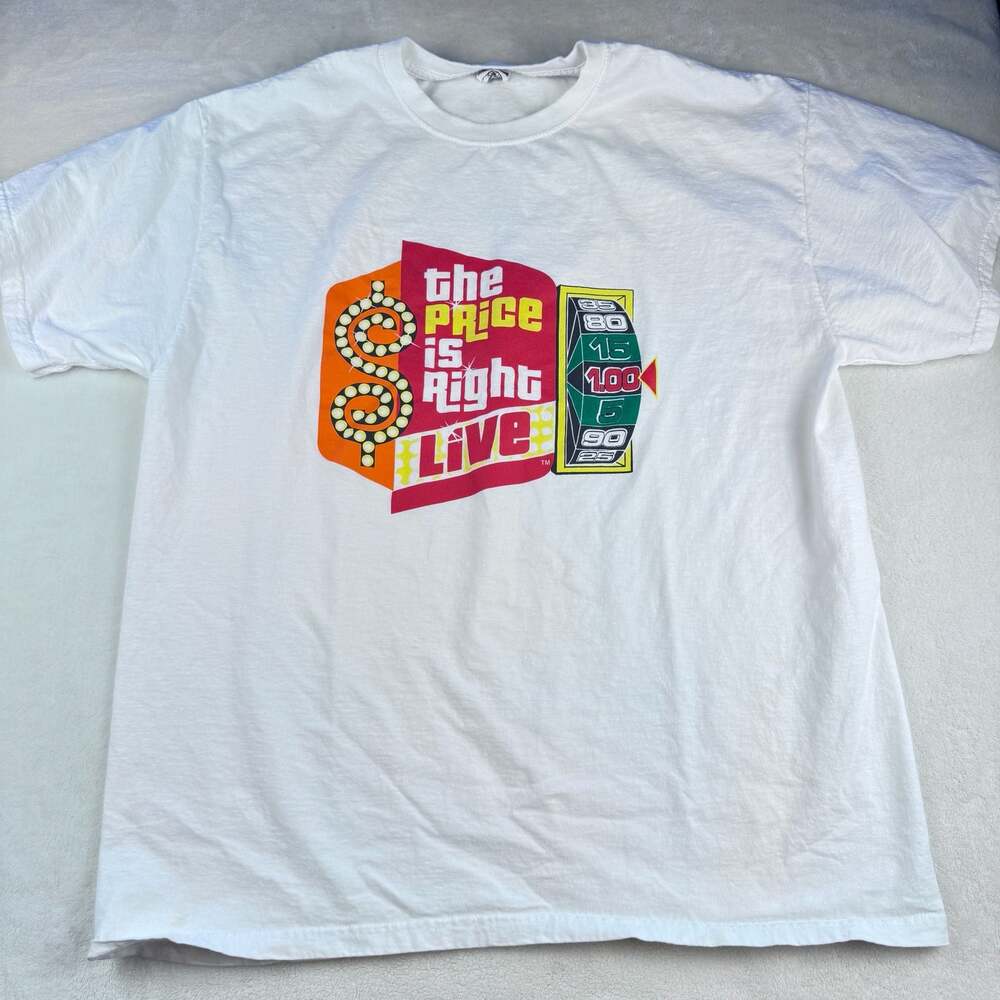Rare VTG The Price Is Right Live The Big Wheel Spin T Shirt 90s 2000s White XL